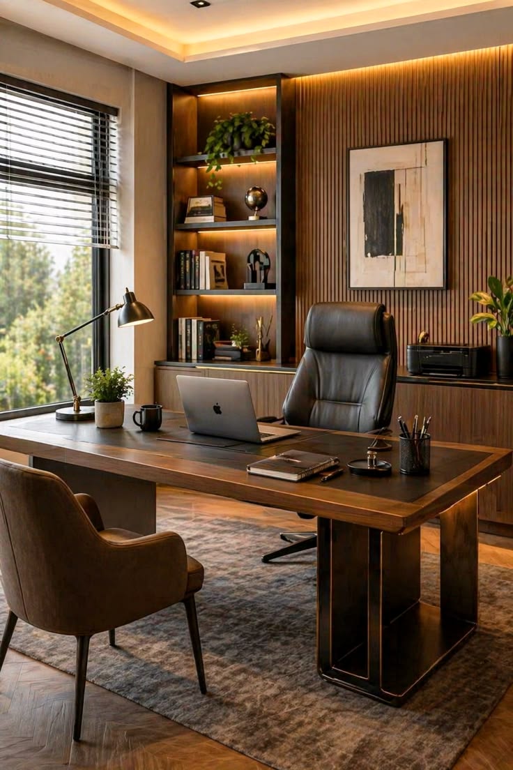 Premium ergonomic executive desk setup